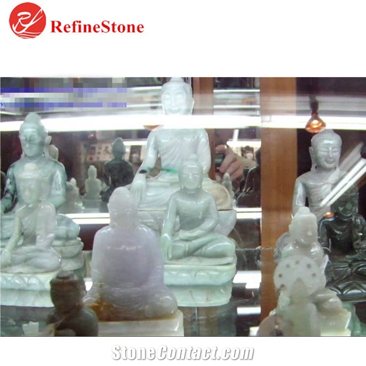 Handmade Green Jade Buddaha Statue,Large Carved Myanmar