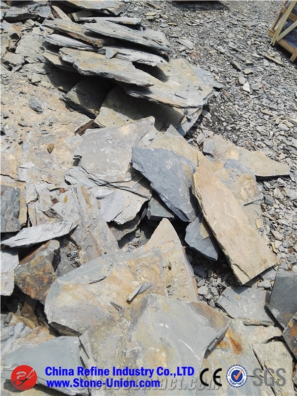 Rusty Slate Random Flagstone, Flagstone Driveway, Flagstone Road Paving,Slate Random Flagstone, Rusty Slate Flagstone,Landscaping Stones,Crazy Stone