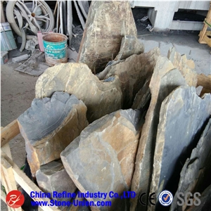 Rusty Slate Walkway Pavers Outdoor Stepping Stone Flagstone,Slate Random Paving Stone/Rusty Slate Flagstone Wall Cladding/Rust Flagstone Road Paving