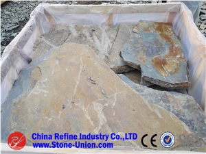 Rusty Slate Walkway Pavers Outdoor Stepping Stone Flagstone,Slate Random Paving Stone/Rusty Slate Flagstone Wall Cladding/Rust Flagstone Road Paving