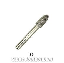 Vacuum Brazed Diamond Burs #16 - Medium Bullet