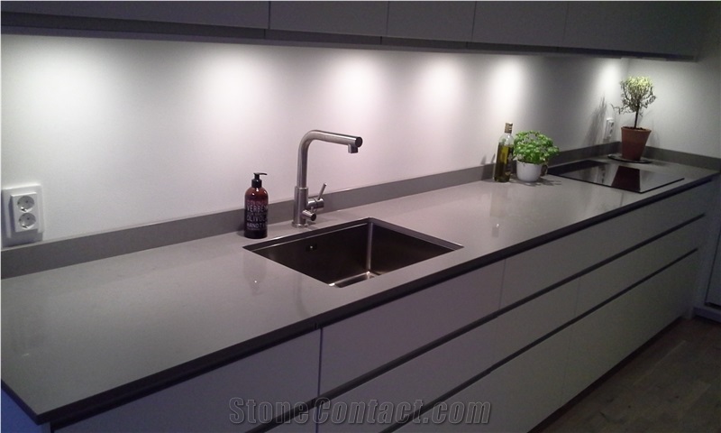 Caesarstone Classico Oyster Grey Quartz Kitchen Countertops