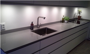 Caesarstone Classico Oyster Grey Quartz Kitchen Countertops