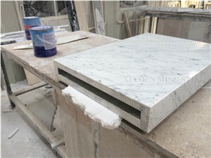Bianco Carrara Gioia Venato White Marble Slabs,Machine Cutting Panel Tiles for Bathroom Floor Covering,Wall Tiles French Pattern