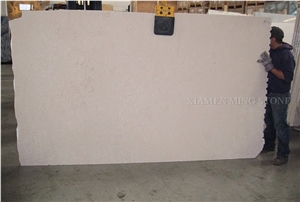 Block in Stock Fatima Creme Limestone Honed Slabs,Portugal Light Beige Coral Stone Tiles Machine Cutting Tiles for Wall Panel,Floor Covering