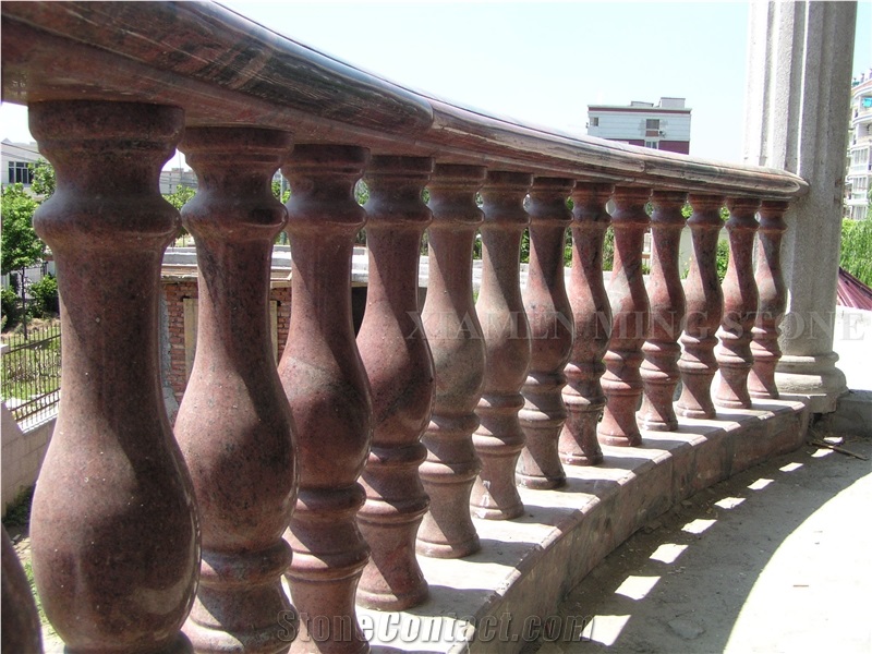 China Multicolor Juparana Red Spray Wave Granite Polished Interior Balustrades,Handrail,Railings for Staircase, Staircase Baluster
