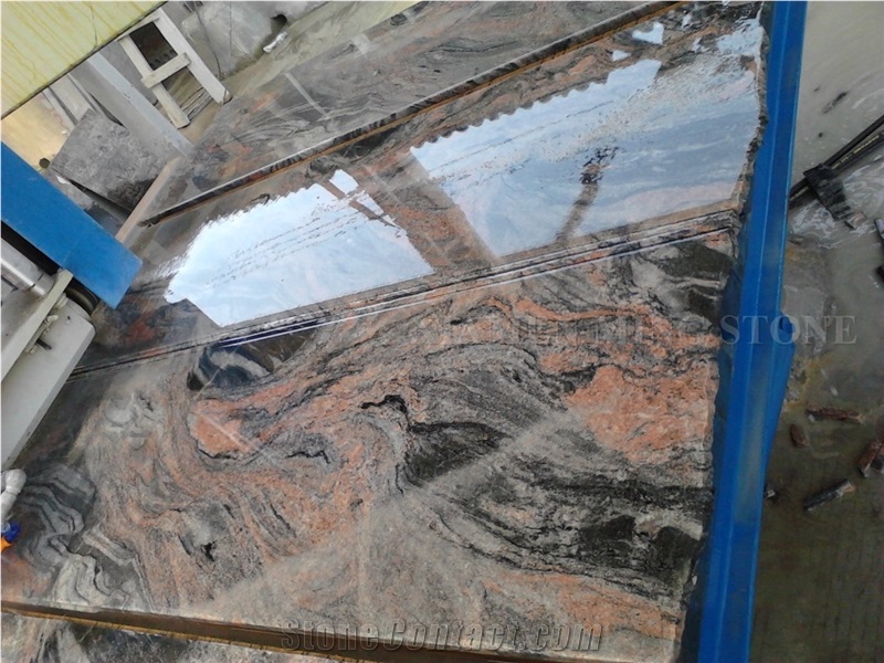 China Multicolor Juparana Red Spray Wave Granite Polished Slabs,Machine Cutting Tiles Panel for Wall Cladding,Interior Floor Covering,Skirting Tiles