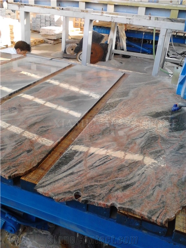 China Multicolor Juparana Red Spray Wave Granite Polished Slabs,Machine Cutting Tiles Panel for Wall Cladding,Interior Floor Covering,Skirting Tiles