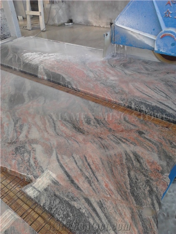 China Multicolor Juparana Red Spray Wave Granite Polished Slabs,Machine Cutting Tiles Panel for Wall Cladding,Interior Floor Covering,Skirting Tiles