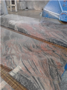 China Multicolor Juparana Red Spray Wave Granite Polished Slabs,Machine Cutting Tiles Panel for Wall Cladding,Interior Floor Covering,Skirting Tiles