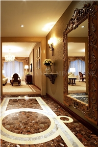 Colorful Pebble Granite Stone Polished Tiles for Hotel Lobby Floor Covering,Flooring Tiles