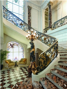 Colorful Stone Granite Polished Staircase,Interior Floor Stepping Covering,Riser Home Decoration