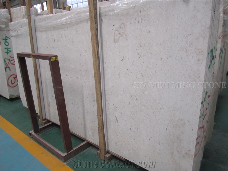 Greece Beige Crema Champagne Limestone Honed Slabs,Machine Cutting Panel Seashell Coral Stone Tiles for Interior Floor Covering Pattern Tiles