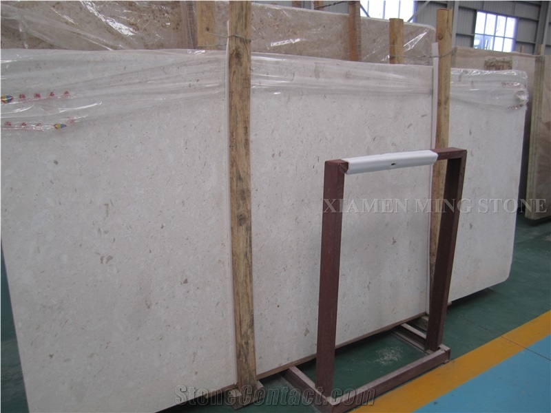 Greece Beige Crema Champagne Limestone Honed Slabs,Machine Cutting Panel Seashell Coral Stone Tiles for Interior Floor Covering Pattern Tiles