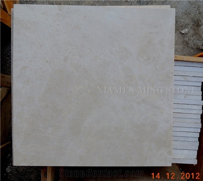 Moon Ivory Beige Cream Marble Project Tiles Polished, Panel Machine Cutting French Pattern Wall Covering Slabs