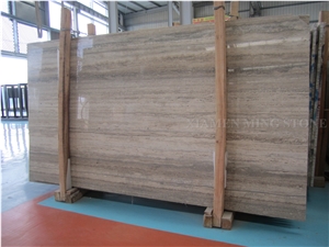 Ocean Blue Silver Travertine Slabs Polished,Machine Vein Cutting Panel Tiles for Walling,Floor Stepping Pattern from Italy