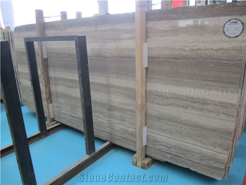 Ocean Blue Silver Travertine Slabs Polished,Machine Vein Cutting Panel Tiles for Walling,Floor Stepping Pattern from Italy