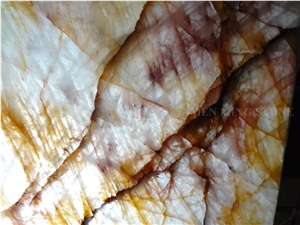 Precious Brazilian Crystal Marble Translucent Slabs,Brazil Yellow Golden Veins Marble Slabs,Tile Panel Flooring