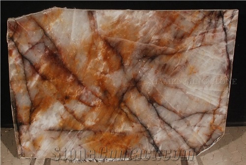 Precious Brazilian Crystal Marble Translucent Slabs,Brazil Yellow Golden Veins Marble Slabs,Tile Panel Flooring