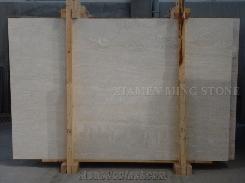 Turkey Super White Travertine Medium Honed Machine Cutting Tiles for Wall Cladding,Travertino Floor Covering Pattern,Hotel Interior Stone Flooring