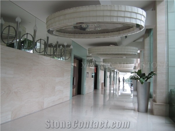 Turkey Super White Travertine Medium Honed Machine Cutting Tiles for Wall Cladding,Travertino Floor Covering Pattern,Hotel Interior Stone Flooring