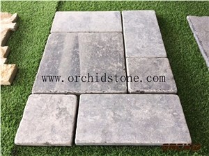 China Blue Limestone,Silver Valley Limestone,Honed &Tumbled Limestone Cubestone,Paving Stone,Cobble Stone for Flooring Wall Cladding,Cube Stone