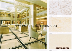 French Beige Artificial Marble Slabs & Tiles,Engineered Marble Wall Cladding Tiles,Artificial Stone
