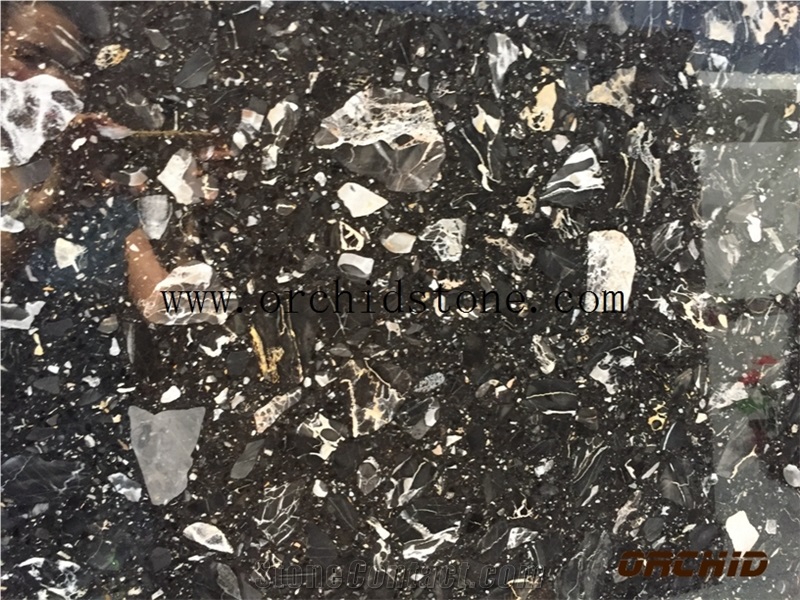 Nero Marquina Artificial Marble Slabs & Tiles,Black Engineered Marble Flooring Tiles,Wall Cladding Covering,Compressed Marble,Composite Marble Pavers