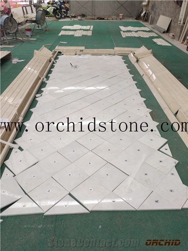 New Volakas White Marble Tiles & Slabs,Greek White Marble Cut to Size,Ajax White Arrikton Marble Flooring, Dramas Pirgon White,Jazz White,Macedonian