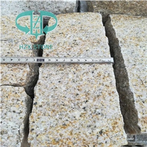 All Side Natural Surface G682 Brick Road Pavers on Mesh,Rust Granite Cube Stone ,Driveway Paving Sets,Landscaping Stone