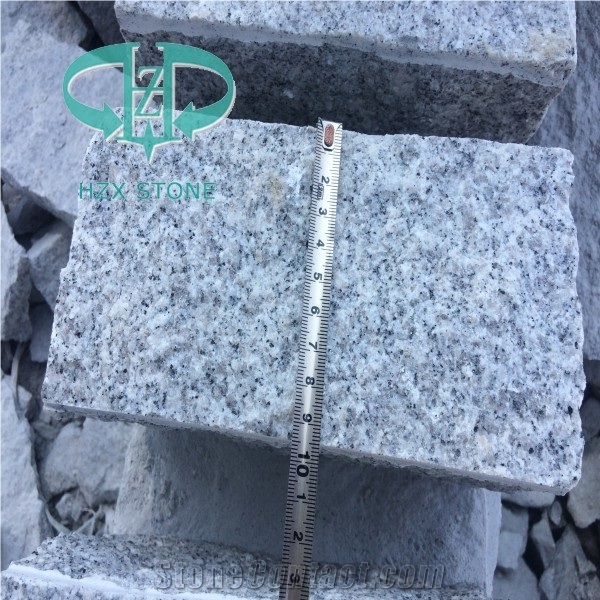 G601 Granite Cube Stone, Light Grey Granite Cobble Stone for Paving Outside