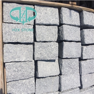 G601 Granite Cube Stone, Light Grey Granite Cobble Stone for Paving Outside