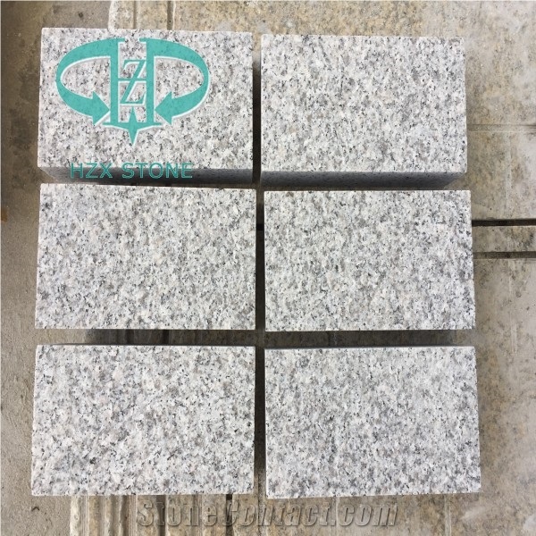 G603 China Grey Sesame Granite Cube Stone Cobble Pavers, Cheap Grey Granite Paverment for Exterior Garden Stepping