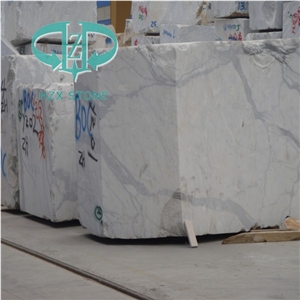 White Carrara Extra Marble Tiles & Slabs Italy, White Polished Marble Floor Tiles, Wall Tiles