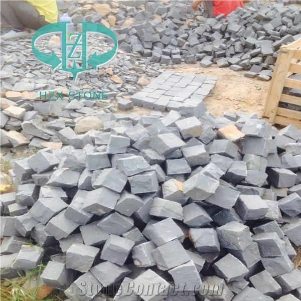 Zhangpu Black Basalt Cube Stone Natural Split for Walkway/Driveway/China Black Basalt Outdoor Paving