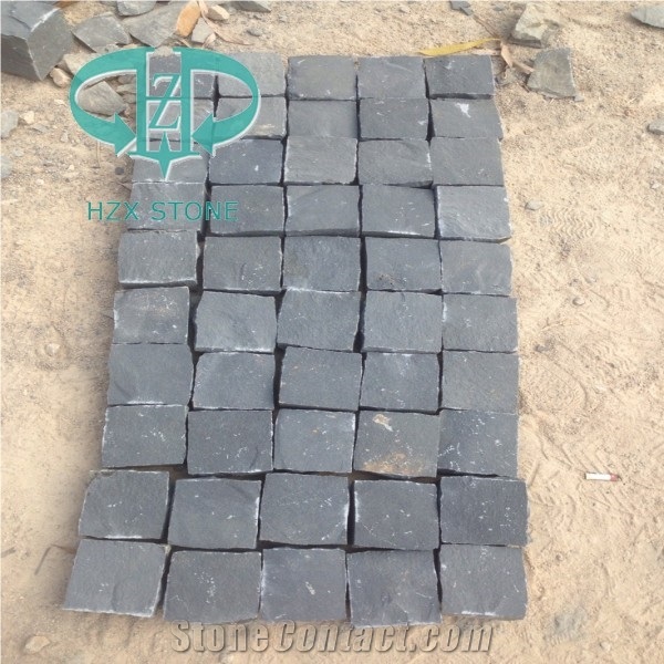 Zhangpu Black Basalt Cube Stone Natural Split for Walkway/Driveway/China Black Basalt Outdoor Paving