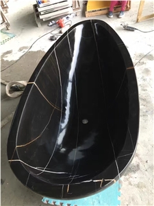 China Factory Design Carrara Marble Natural Stone Square Freestanding Bathtub