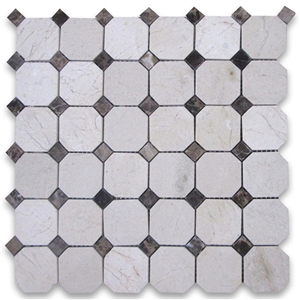 China Marble Mosaic Tiles, Tumbled Mosaic Design Pattern for Bathroom China Marble Mosaic Tiles, Tumbled Mosaic Design Pattern for Bathroom