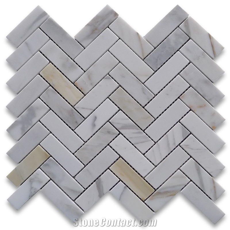 China Marble Mosaic Tiles, Tumbled Mosaic Design Pattern for Bathroom