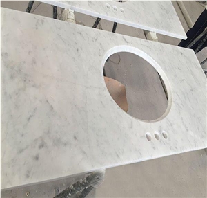 Custom Design Natural Stone Material White Marrble Countertop for Kitchen Worktop