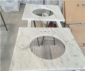 Custom Design Natural Stone Material White Marrble Countertop for Kitchen Worktop