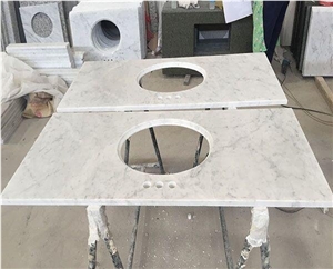 Custom Design Natural Stone Material White Marrble Countertop for Kitchen Worktop