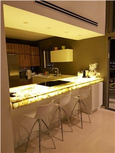 Factory Whosale High Polished Yellow Semi Precious Slab for Background