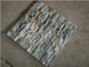 Green Marble Cultured Stone as Indoor and Ourdoor Wall Cladding Tiles,Split Face Ccultured Stone for Feature Wall Decoration