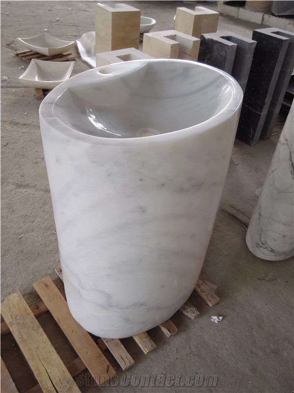 High Quality Factory Whosale Sandstone Pedestal Basin, Pedestal Vessel Sink