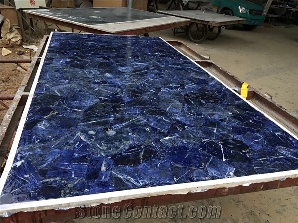 Natural Purple Gemstone Semi-Precious Large Round Purple Stone, Coffee Table Top for Restaurant