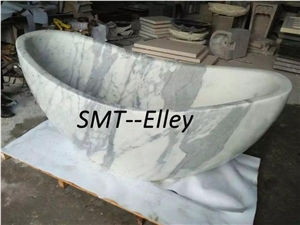 Natural Stone Bath Tub Solid Marble Carrara C Bathtub for Hotel