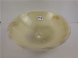 Natural Stone Wash Bowls Brown Onyx Solid Surface Sink for Bathroom