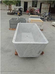 Natural White Marble Square Bathtub,Polished White Carrara Marble Bathtub for Bathroom or Hotel Decoration,Big Bathtub in Spa