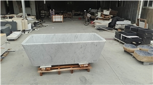Natural White Marble Square Bathtub,Polished White Carrara Marble Bathtub for Bathroom or Hotel Decoration,Big Bathtub in Spa